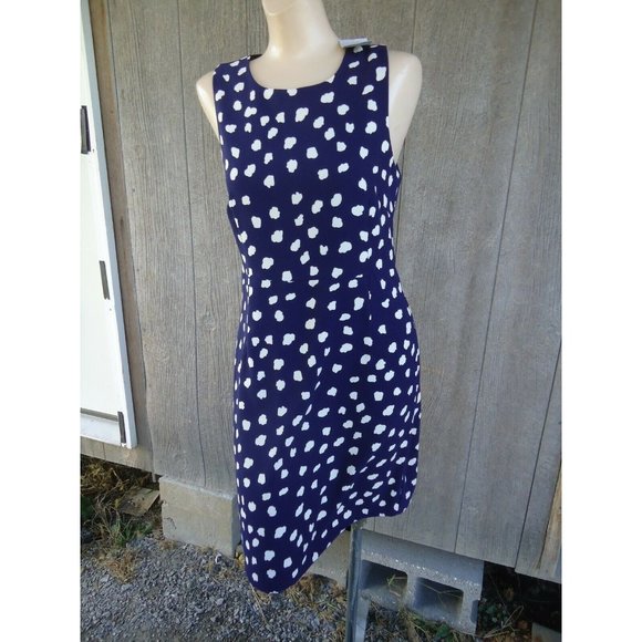NWT Julie Brown NYC Navy Dottie Lori Dress 8 $190 Washable Polka Dots - Picture 3 of 5